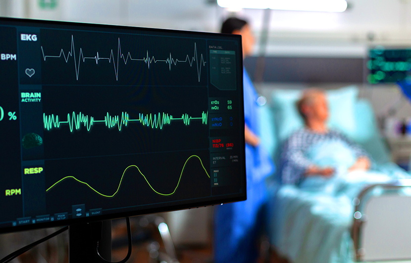 sistema de monitoreo de actividad cardíaca en tiempo real monitor médico con registro de signos vitales y actividad cardíaca