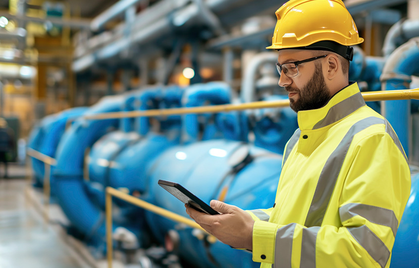 inspección y control de procesos en entorno industrial operario industrial utilizando tecnología digital en control de procesos