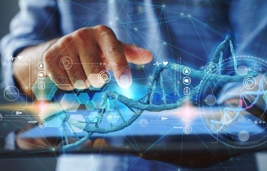 visualización digital de ADN para análisis científico y médico