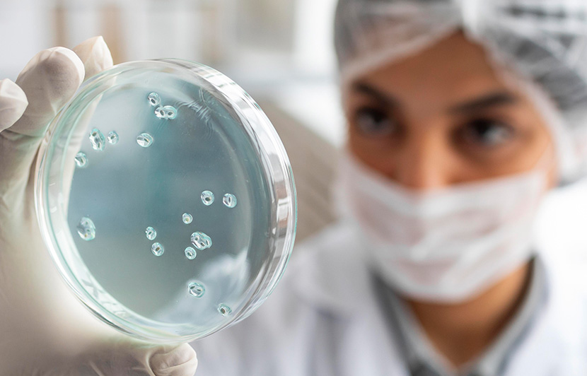 placa de petri con cultivos celulares para investigación científica de nano bioingeniería
