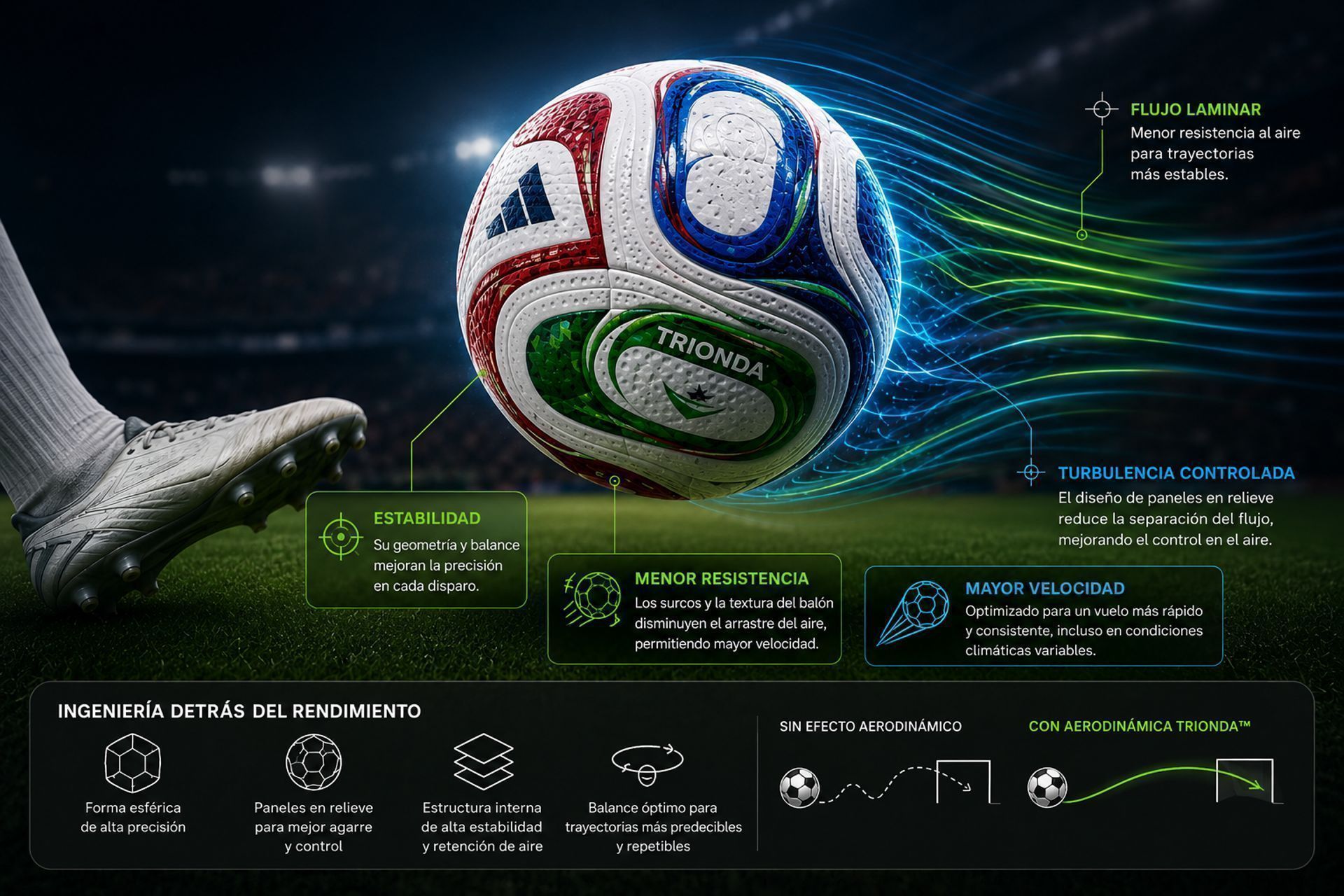 Aerodinámica del balón de futbol y su ingeniería